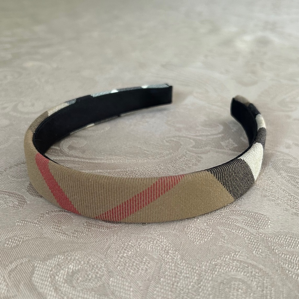 Burberry Beige Nova Check Canvas Narrow Headband